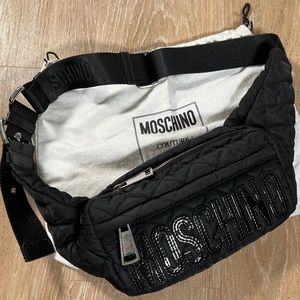 Moschino Quilted Black on Black Fanny Pack